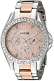  Shop Authentic Fossil Riley Multifunction Rose Gold Dial Two Tone Steel Strap Watch for Women - ES4145 - Luxxuri
