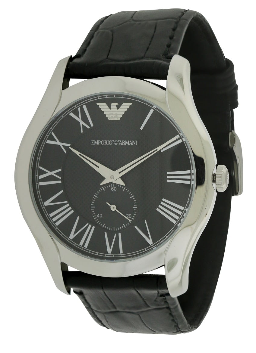  Shop Authentic Emporio Armani Valente Black Dial Black Leather Strap Watch For Men - AR0643 - Luxxuri