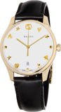 Shop Authentic Gucci G-Timeless Mother of Pearl Dial Black Leather Strap Watch For Women - YA1264044 - Luxxuri