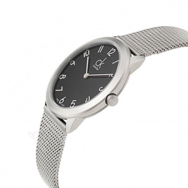  Shop Authentic Calvin Klein Minimal Black Dial Silver Mesh Bracelet Watch for Men - K3M51151 - Luxxuri