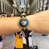  Shop Authentic Versace Palazzo Empire Black Dial Black Leather Strap Watch for Women - VCO020017 - Luxxuri