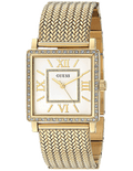 Guess White Dial Gold Mesh Bracelet Watch For Women - W0826L2