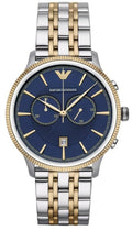  Shop Authentic Emporio Armani Classic Blue Dial Two Tone Steel Strap Watch For Men - AR1847 - Luxxuri