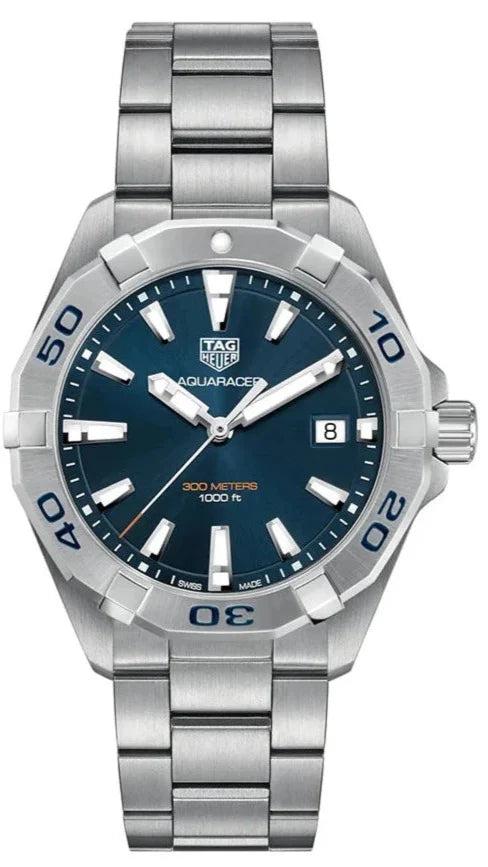  Shop Authentic Tag Heuer Aquaracer Blue Dial Silver Steel Strap Watch for Men - WBD1112.BA0928 - Luxxuri