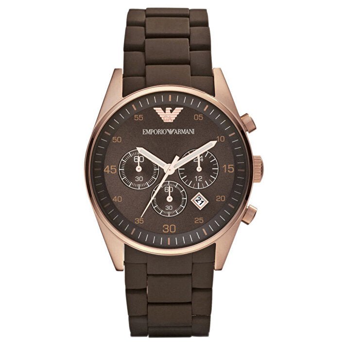  Shop Authentic Emporio Armani Sport Chronograph Brown Dial Brown Stainless Steel Watch For Men - AR5890 - Luxxuri