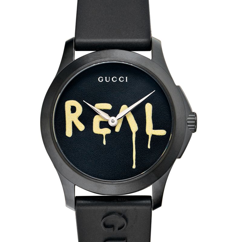 Shop Authentic Gucci G Timeless Ghost Black Dial Black Rubber Strap Unisex Watch - YA1264017 - Luxxuri