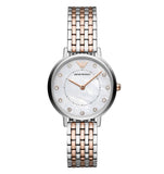  Shop Authentic Emporio Armani Mother of Pearl Dial Two Tone Stainless Steel Watch For Women - AR11094 - Luxxuri