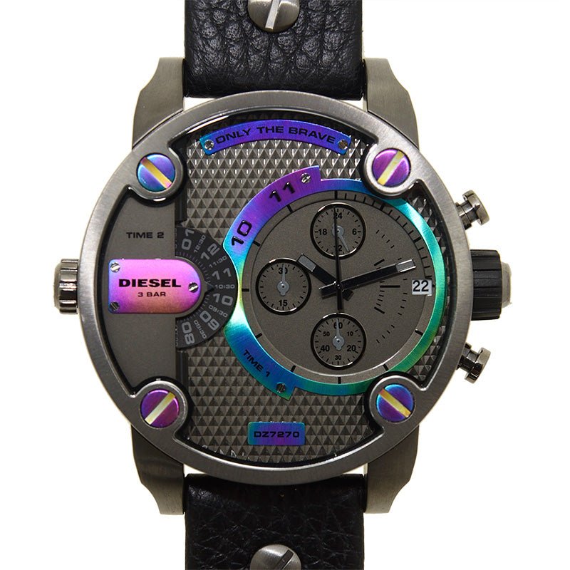  Shop Authentic Diesel Badass Chronograph Anthracite Dial Black Leather Strap Watch For Men - DZ7270 - Luxxuri