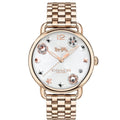 Coach Delancey White Dial Rose Gold Tone Stainless Steel Watch For Women - 14502811