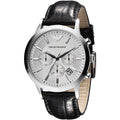  Shop Authentic Emporio Armani Classic Chronograph Silver Dial Black Leather Strap Watch For Men - AR2432 - Luxxuri