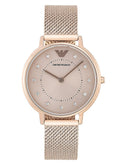 Emporio Armani Kappa Pink Dial Pink Mesh Bracelet Watch For Women - AR11129