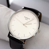  Shop Authentic Tissot T Classic Everytime Large White Dial Black Leather Strap Watch For Men - T109.610.16.031.00 - Luxxuri