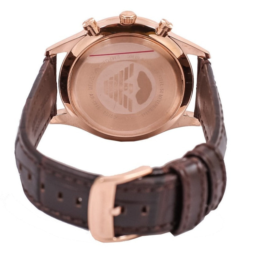  Shop Authentic Emporio Armani Beta Chronograph White Dial Brown Leather Strap Watch For Men - AR1916 - Luxxuri