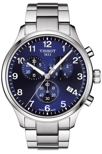 Tissot T Sport Chrono XL Classic Blue Dial Silver Steel Strap Watch For Men - T116.617.11.047.01