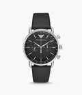  Shop Authentic Emporio Armani Aviator Chronograph Black Dial Black Leather Strap Watch For Men - AR11143 - Luxxuri