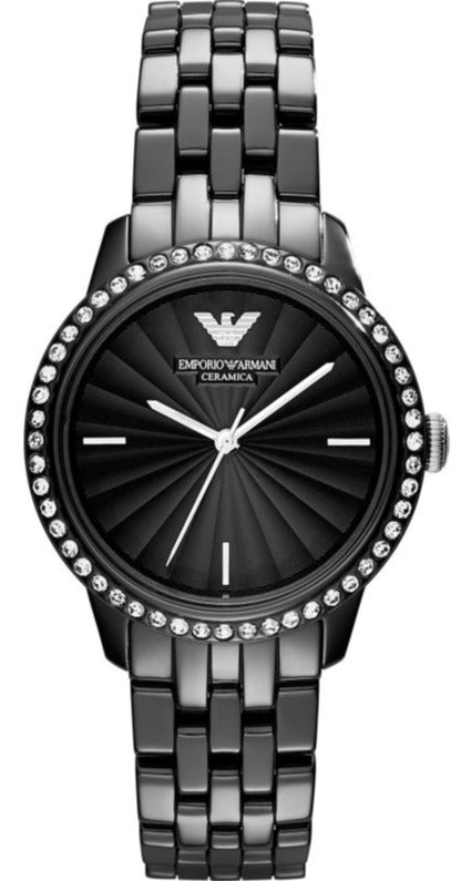  Shop Authentic Emporio Armani Ceramica Crystals Black Dial Black Ceramic Strap Watch For Women - AR1478 - Luxxuri