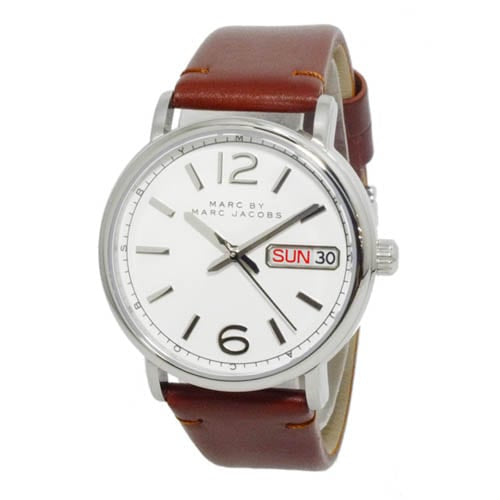  Shop Authentic Marc Jacobs Fergus White Dial Brown Leather Strap Watch for Women - MBM8649 - Luxxuri