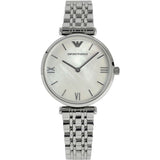  Shop Authentic Emporio Armani T Bar Mother of Pearl Dial Steel Strap Watch For Women - AR1682 - Luxxuri