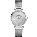  Shop Authentic Guess Soho Silver DIal Stainless Steel Mesh Bracelet Watch For Women - W0638L1 - Luxxuri