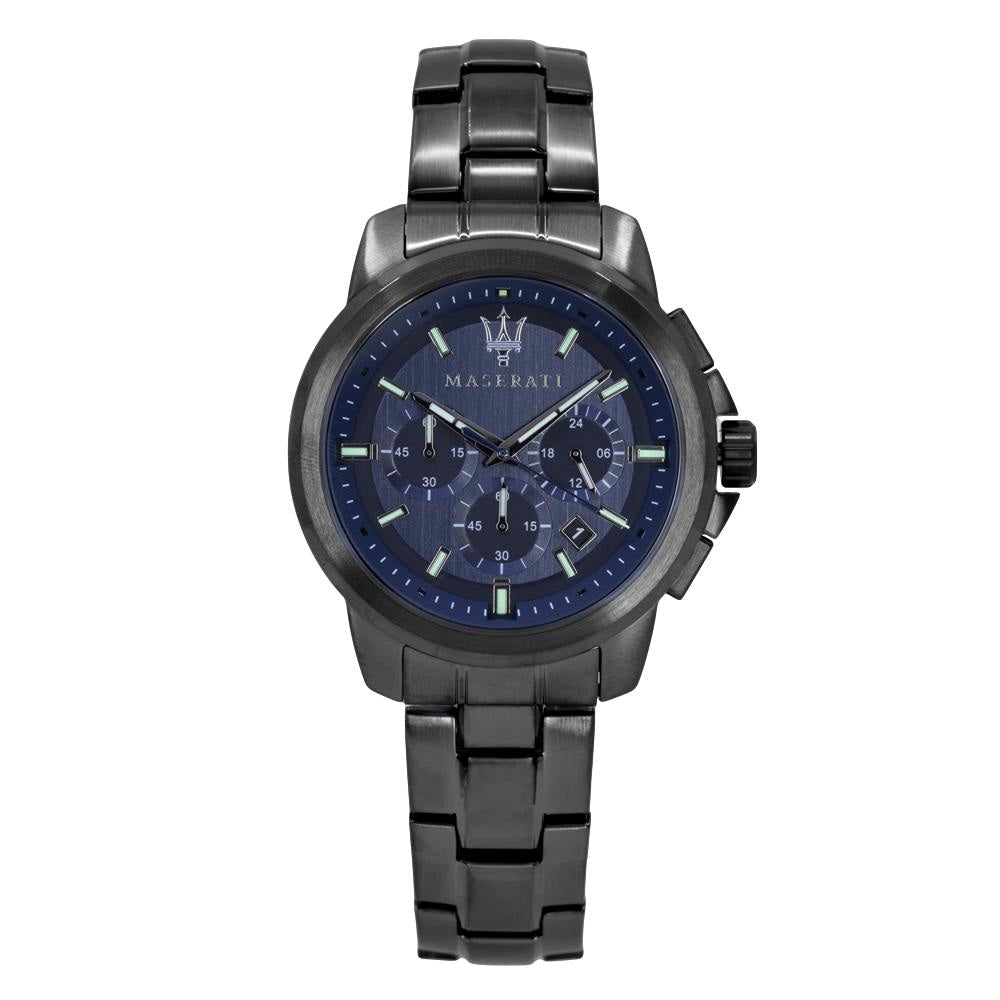  Shop Authentic Maserati Successo Chronograph Blue Dial Black Steel Strap Watch For Men - R8873621005 - Luxxuri