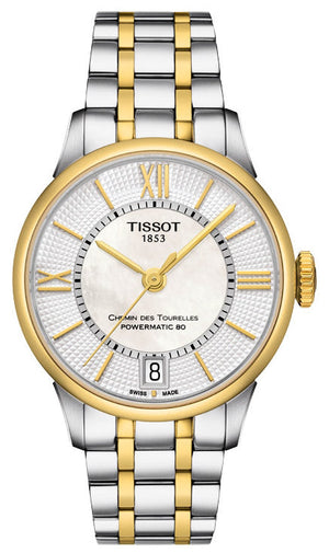  Shop Authentic Tissot Chemin Des Tourelles Powermatic 80 Lady Mother of Pearl White Dial Two Tone Steel Strap Watch For Women - T099.207.22.118.00 - Luxxuri
