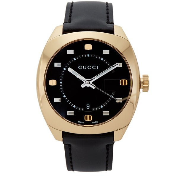  Shop Authentic Gucci GG2570 Black Dial Black Leather Strap Watch For Men - YA142310 - Luxxuri