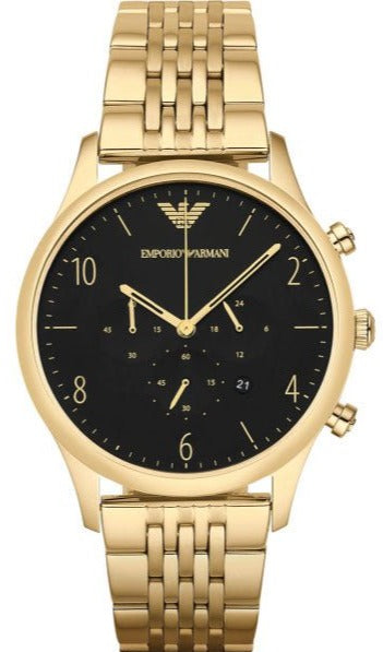  Shop Authentic Emporio Armani Classic Chronograph Black Dial Gold Steel Strap Watch For Men - AR1893 - Luxxuri