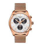  Shop Authentic Tissot T Classic PR 100 Chronograph Silver Dial Rose Gold Mesh Bracelet Watch For Men - T101.417.33.031.01 - Luxxuri