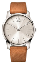  Shop Authentic Calvin Klein City Quartz White Dial Light Brown Leather Strap Watch For Men - K2G21138 - Luxxuri