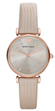  Shop Authentic Emporio Armani Gianni T Bar Gunmetal Dial Beige Leather Strap Watch For Women - AR1681 - Luxxuri