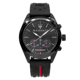  Shop Authentic Maserati Traguardo Chronograph Black Dial Black Rubber Strap Watch For Men - R8871612004 - Luxxuri
