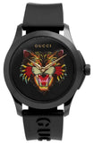  Shop Authentic Gucci G Timeless Cat Motif Black Dial Black Leather Strap Unisex Watch - YA1264021 - Luxxuri