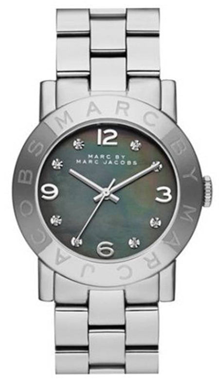 Shop Authentic Marc Jacobs Amy Analog Mother of Pearl Grey Dial Silver Steel Strap Watch for Women - MBM8608 - Luxxuri