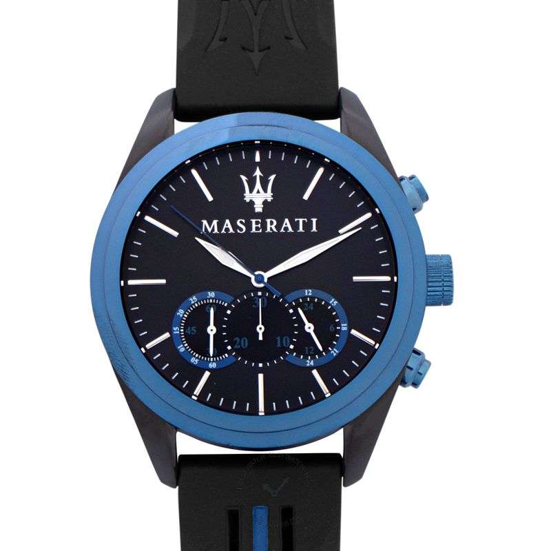  Shop Authentic Maserati Traguardo Sports Blue Dial Black Rubber Strap Watch For Men - R8871612006 - Luxxuri