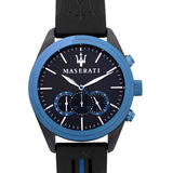  Shop Authentic Maserati Traguardo Sports Blue Dial Black Rubber Strap Watch For Men - R8871612006 - Luxxuri