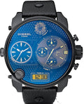  Shop Authentic Diesel Big Daddy Blue Dial Black Leather Strap Watch For Men - DZ7127 - Luxxuri
