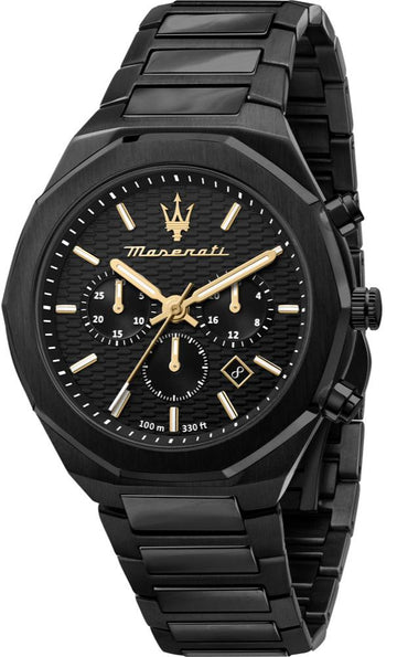  Shop Authentic Maserati Stile Chronograph Black Dial Black Steel Strap Watch For Men - R8873642005 - Luxxuri