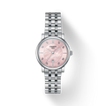 Tissot Carson Premium Lady Mother of Pearl Pink Dial Silver Steel Strap Watch For Women - T122.210.11.159.00