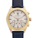  Shop Authentic Maserati Traguardo Chronograph Grey Dial Leather Strap Men's Watch - R8871612016 - Luxxuri