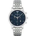  Shop Authentic Emporio Armani Chronograph Blue Dial Silver Steel Strap Watch For Men - AR1942 - Luxxuri