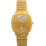  Shop Authentic Gucci Grip Quartz Yellow Gold Dial Gold Steel Strap Unisex Watch - YA157409 - Luxxuri