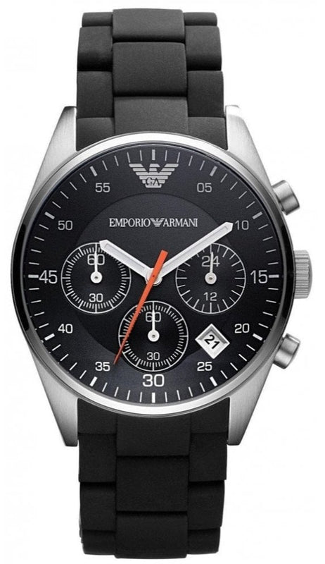  Shop Authentic Emporio Armani Sportivo Chronograph Black Dial Black Strap Watch For Men - AR5858 - Luxxuri