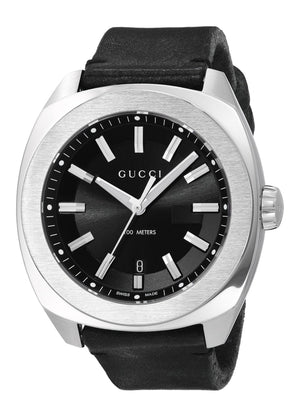  Shop Authentic Gucci GG2570 Black Dial Black Leather 44mm Watch For Men - YA142208 - Luxxuri