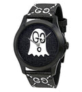  Shop Authentic Gucci G Timeless Ghost Black Dial Black Leather Strap Watch For Men - YA1264018 - Luxxuri