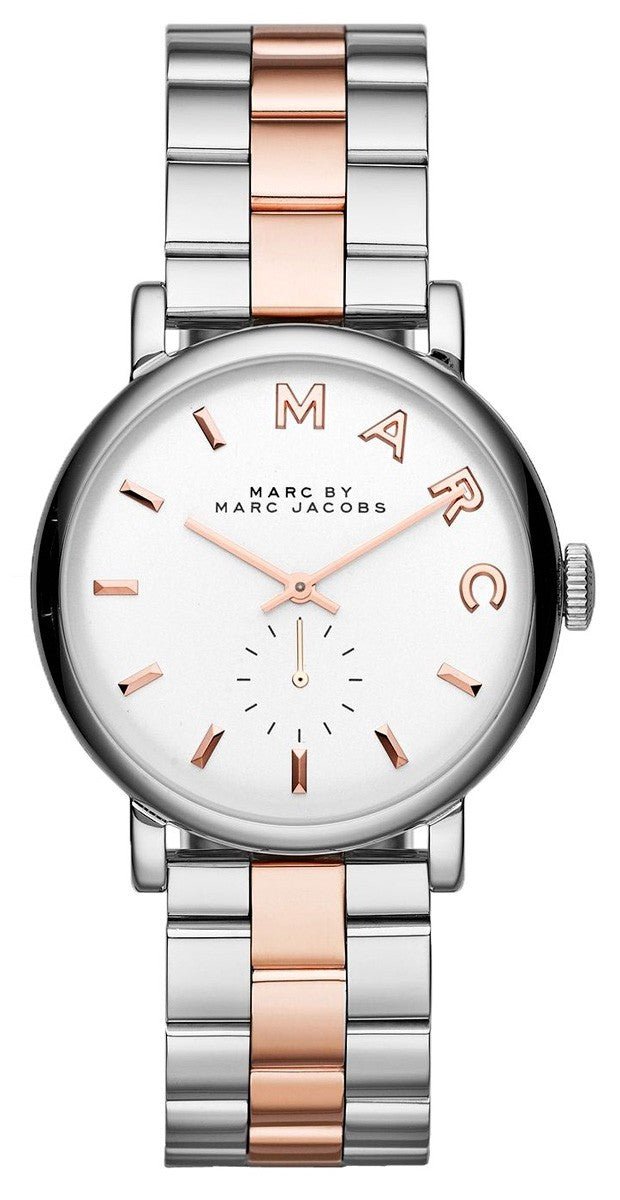  Shop Authentic Marc Jacobs Baker White Dial Two Tone Steel Strap Watch for Women - MBM3312 - Luxxuri