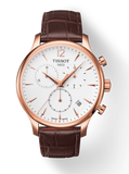  Shop Authentic Tissot T Classic Tradition Chronograph White Dial Brown Leather Strap Watch For Men - T063.617.36.037.00 - Luxxuri