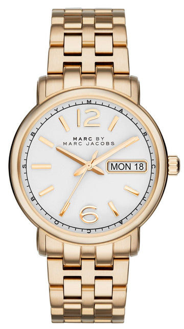  Shop Authentic Marc Jacobs Fergus White Dial Gold Steel Strap Watch for Women - MBM8647 - Luxxuri