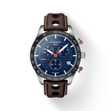  Shop Authentic Tissot PRS 516 Chronograph Blue Dial Brown Leather Strap Watch For Men - T100.417.16.041.00 - Luxxuri