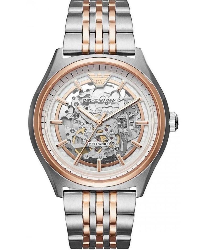  Shop Authentic Emporio Armani Meccanico White Dial Two Tone Stainless Steel Watch For Men - AR60002 - Luxxuri