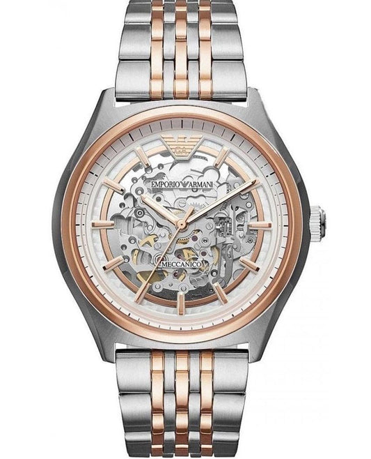  Shop Authentic Emporio Armani Meccanico White Dial Two Tone Stainless Steel Watch For Men - AR60002 - Luxxuri